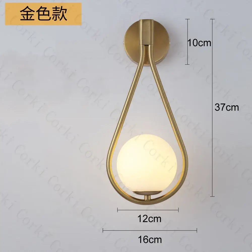 Black Gold LED Bedroom Sconce