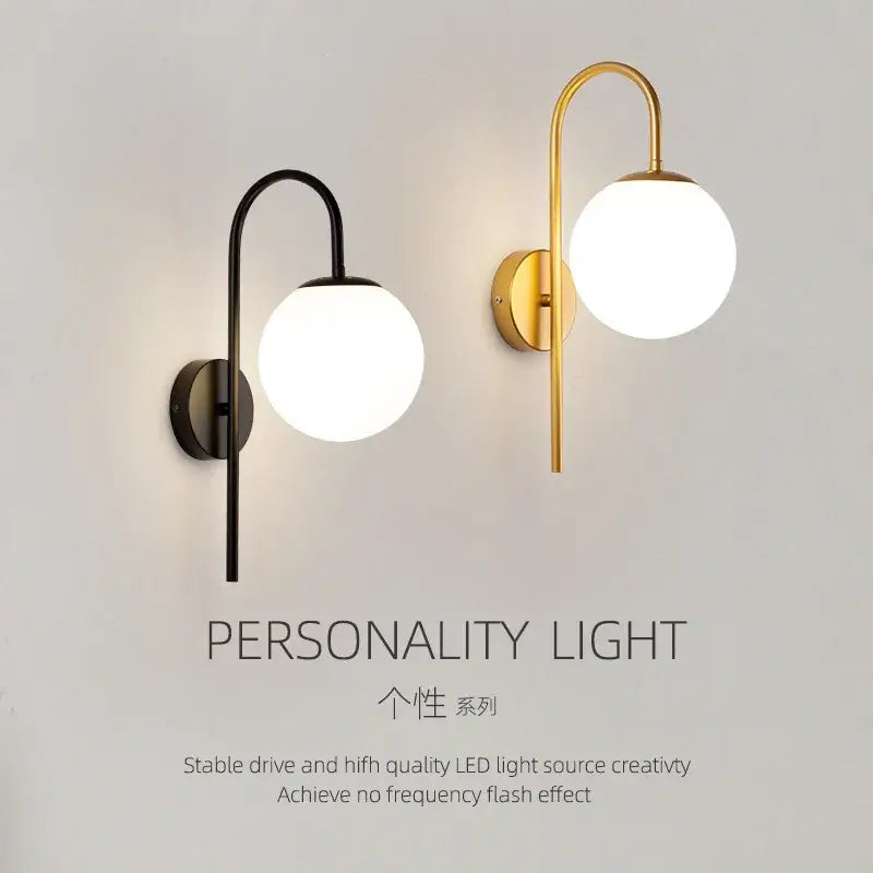 Gold Glass Corridor Wall Lamp