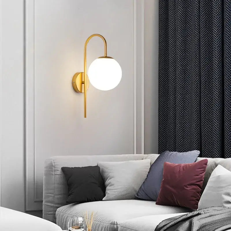 Gold Glass Corridor Wall Lamp