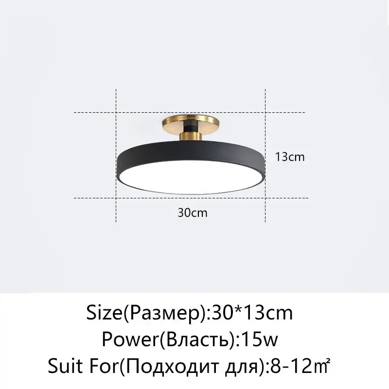 Black Circular Ceiling Light