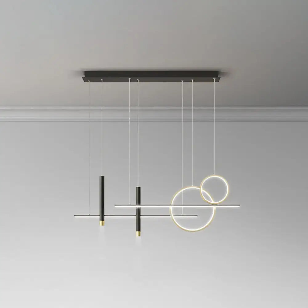 Black Gold Acrylic Six-Light Island Pendant