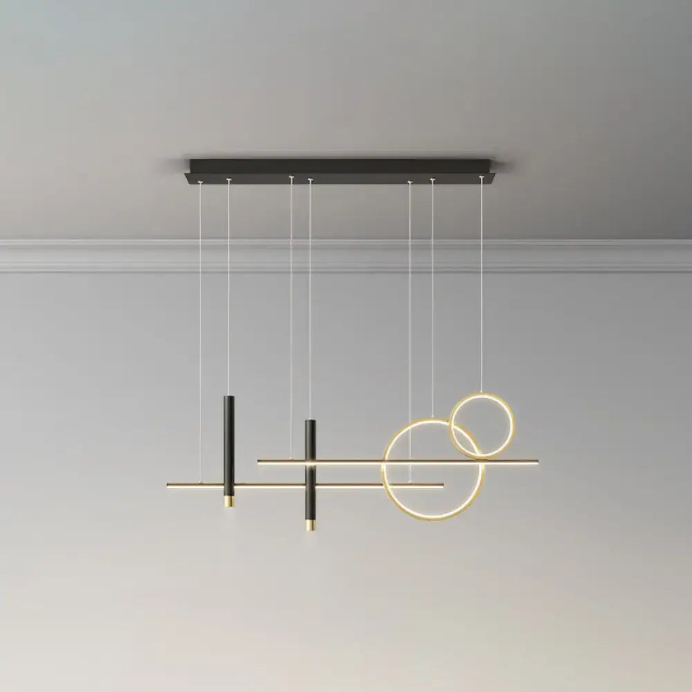 Black Gold Acrylic Six-Light Island Pendant