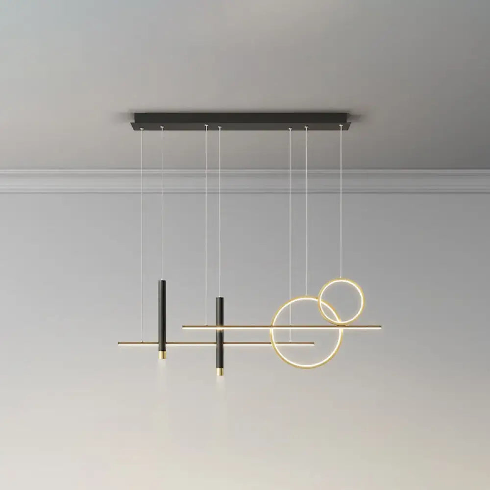 Black Gold Acrylic Six-Light Island Pendant