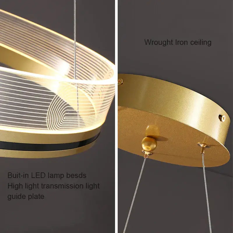 Black Gold Mesh Pendant Light