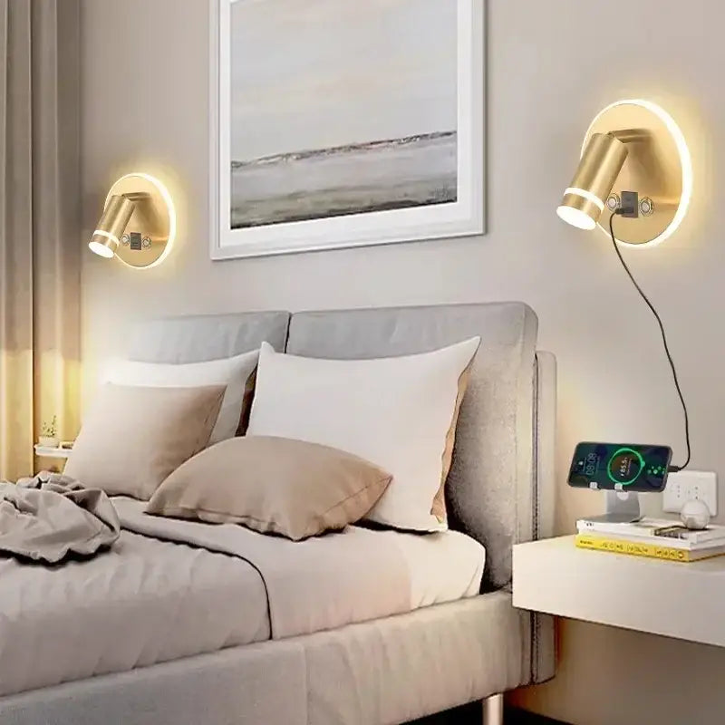 Black USB Reading Wall Lamp
