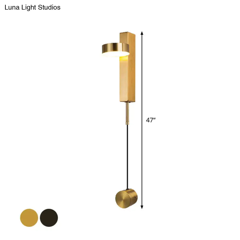 Black Gold Flush Wall Light
