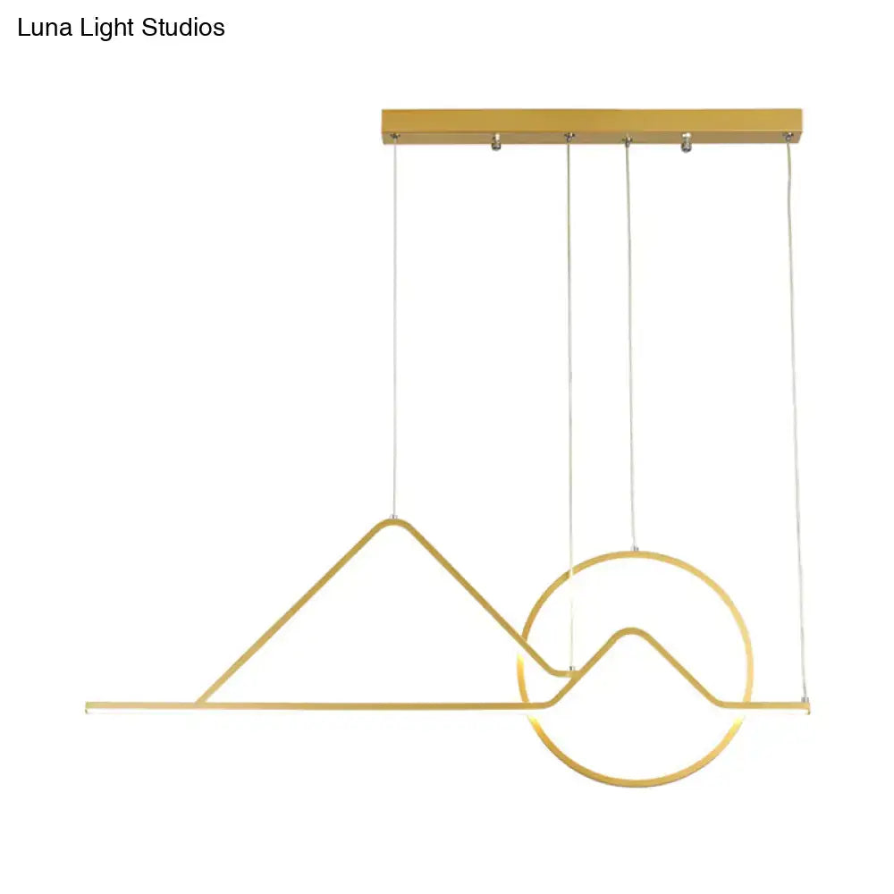 Black Gold Metallic LED Dining Chandelier