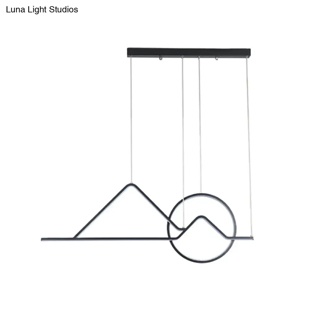 Black Gold Metallic LED Dining Chandelier