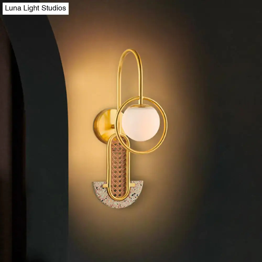 Gold Black Opal Glass Sconce