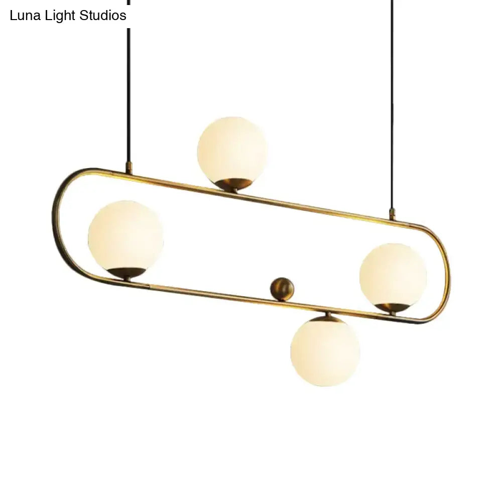Gold Opal Glass Chandelier