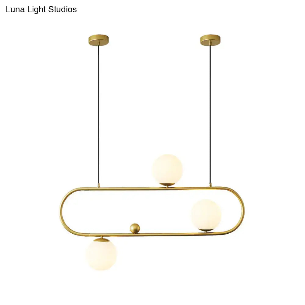 Gold Opal Glass Chandelier