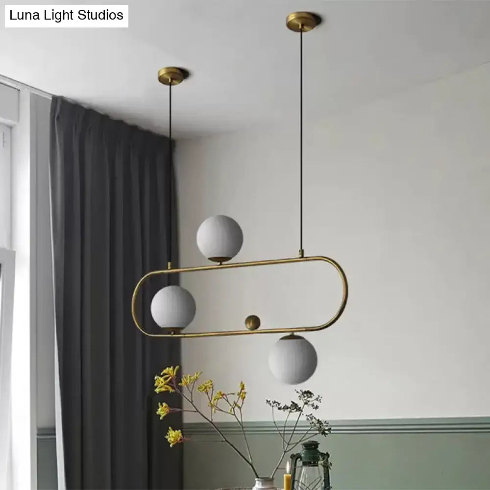 Gold Opal Glass Chandelier
