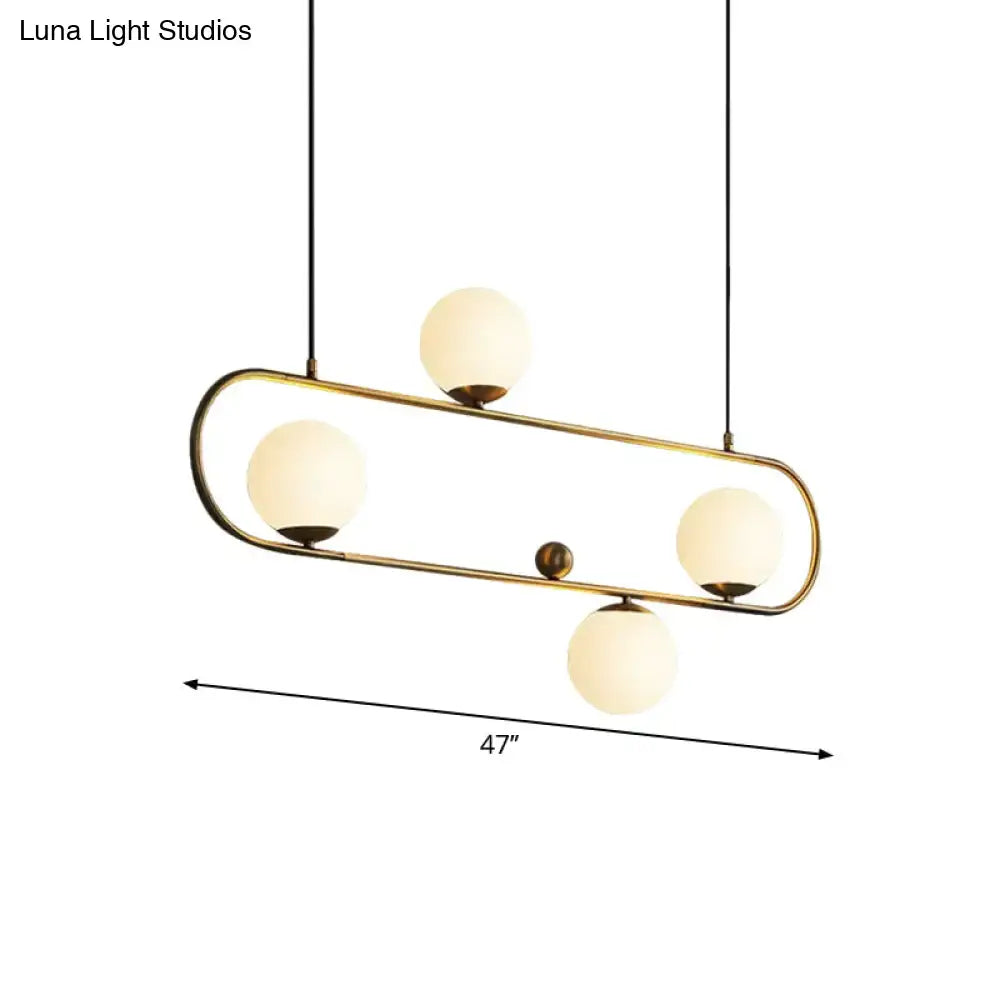 Gold Opal Glass Chandelier