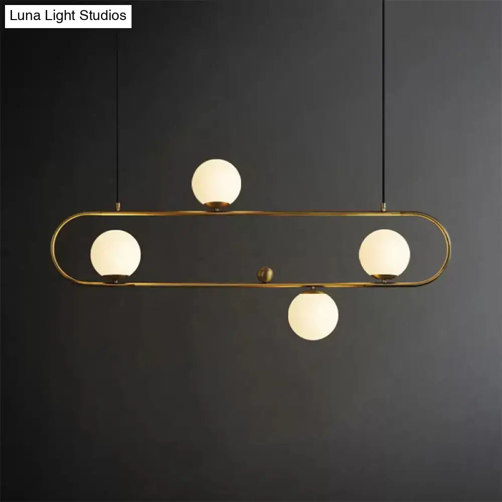 Gold Opal Glass Chandelier