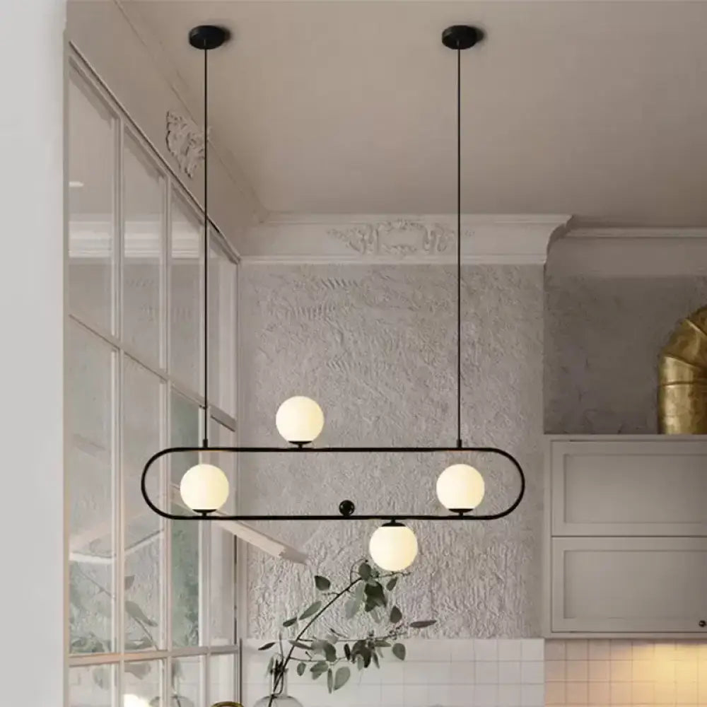 Gold Opal Glass Chandelier