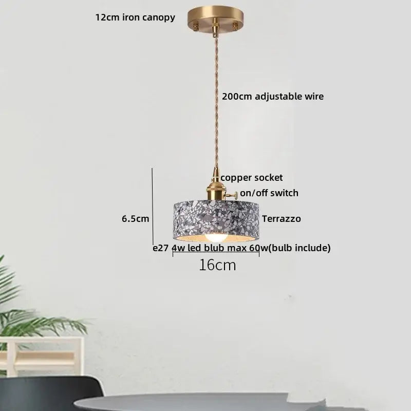 Terrazzo Stone Pendant Lamp