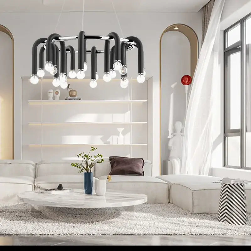 Black Gold Ring Chandelier 120cm 14-Bulb