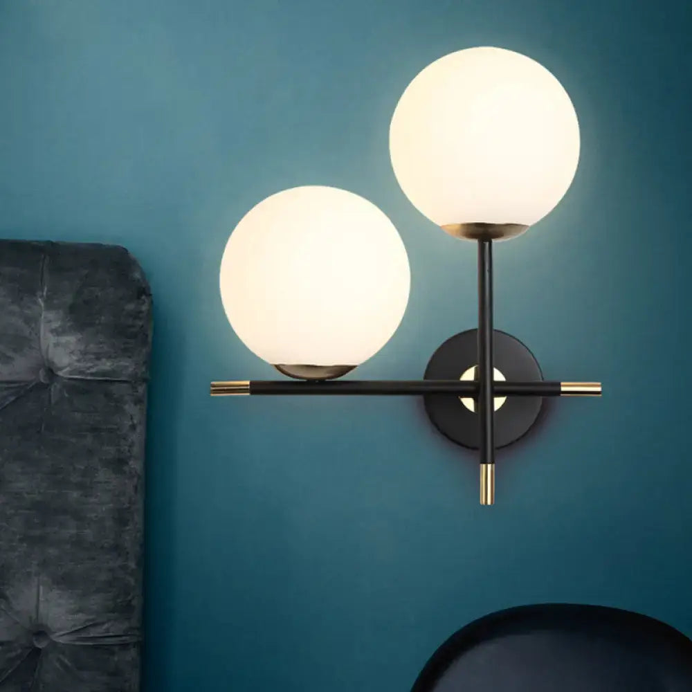 Black Milky Glass Sconce
