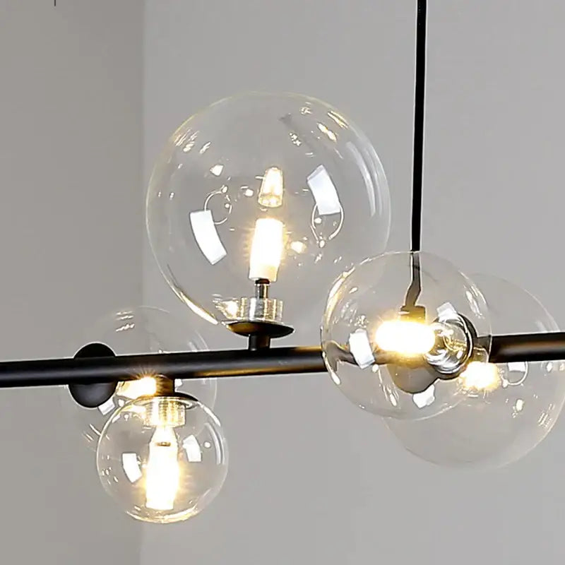 Black Industrial Glass Chandelier