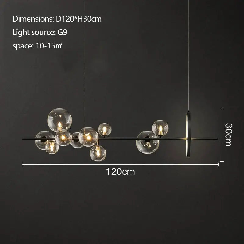 Black Industrial Glass Chandelier