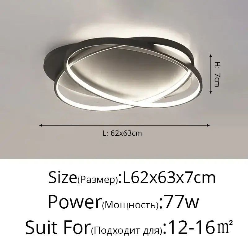 Black Rectangular Ceiling Light