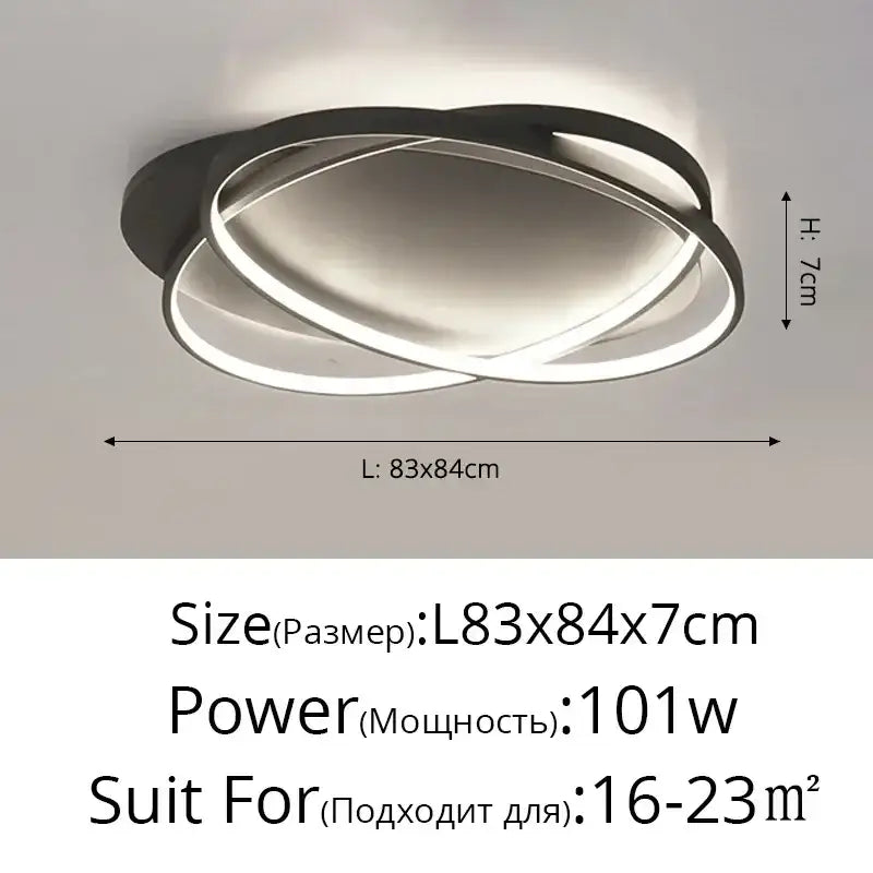Black Rectangular Ceiling Light