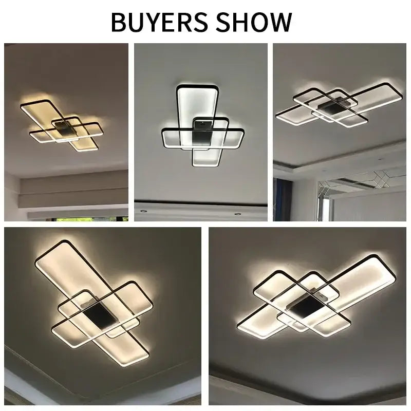 Black Rectangular Ceiling Light