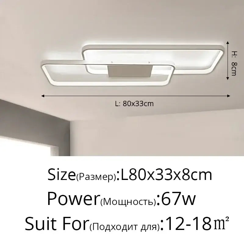 Black Rectangular Ceiling Light