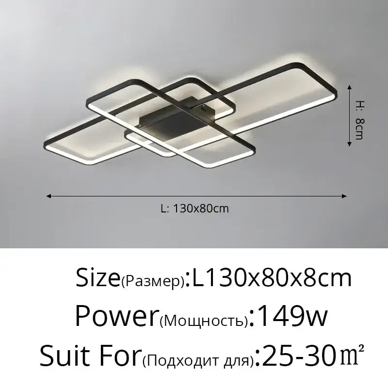 Black Rectangular Ceiling Light