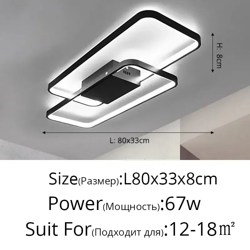 Black Rectangular Ceiling Light