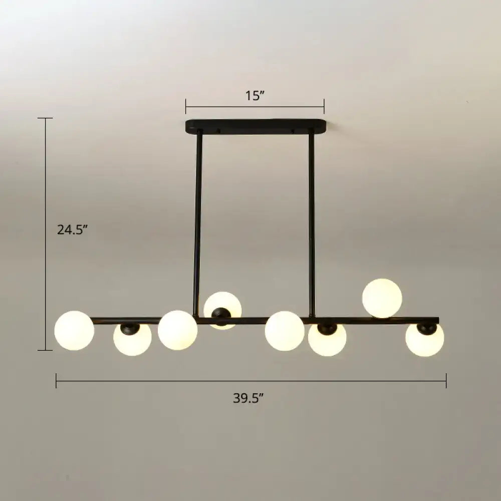 Black Frosted Globe Island Light