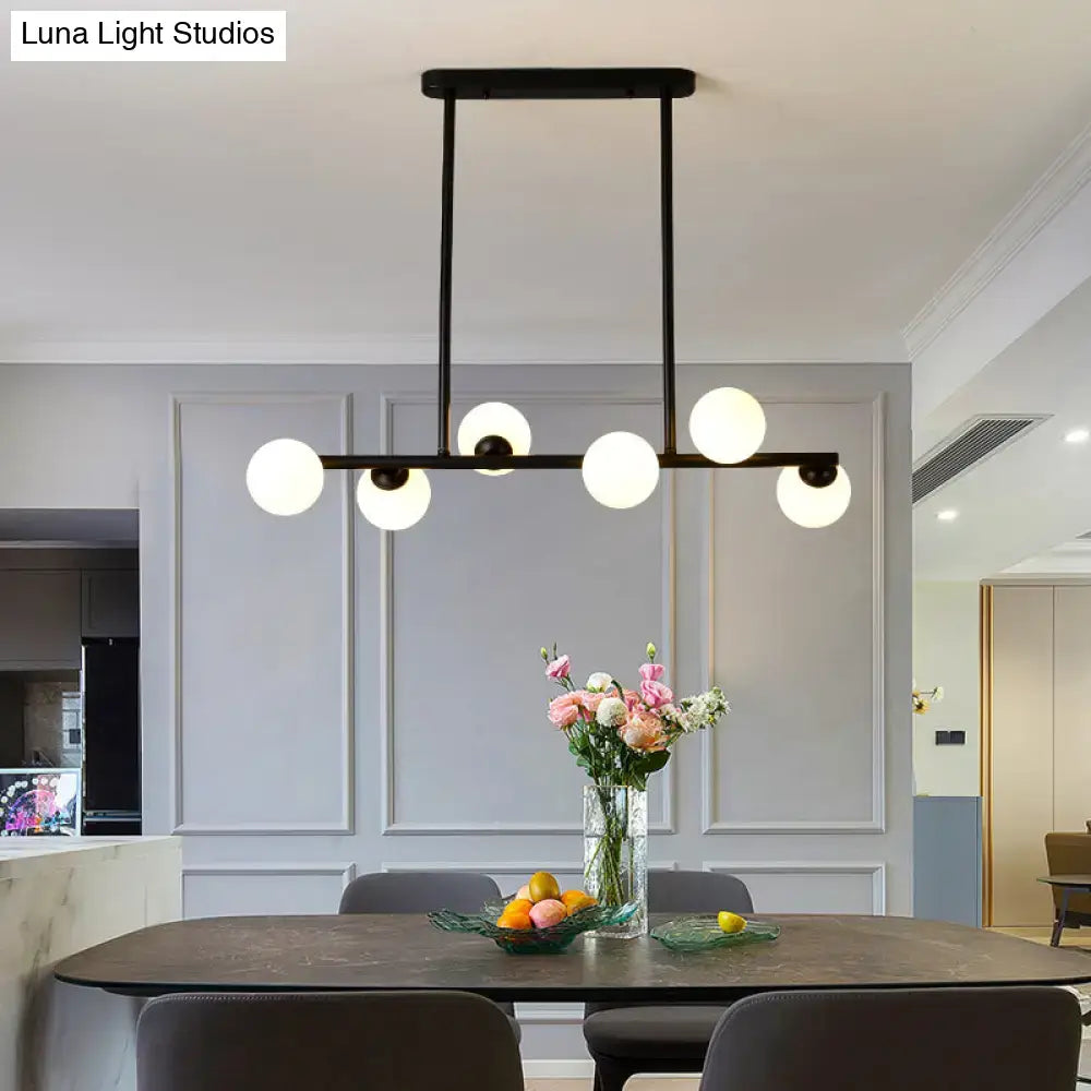 Black Frosted Globe Island Light