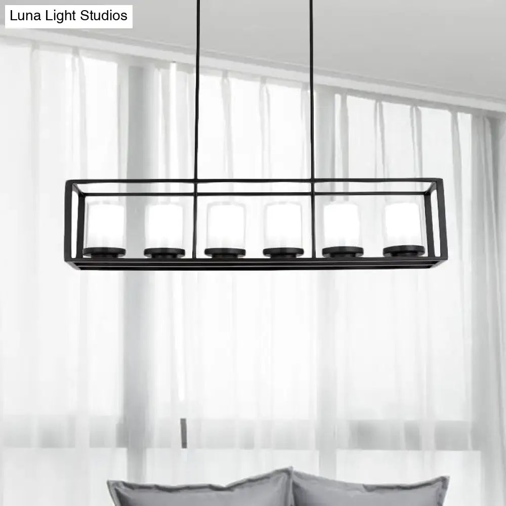 Black White Glass Island Pendant