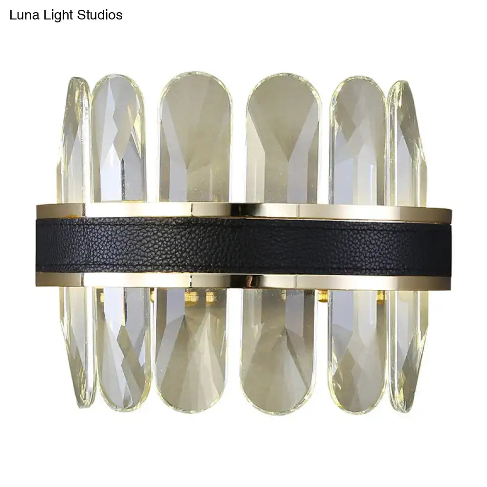 Black Crystal Half-Cylinder Wall Lamp