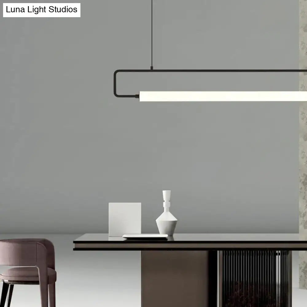 Black Metal Clean-Line LED Island Pendant