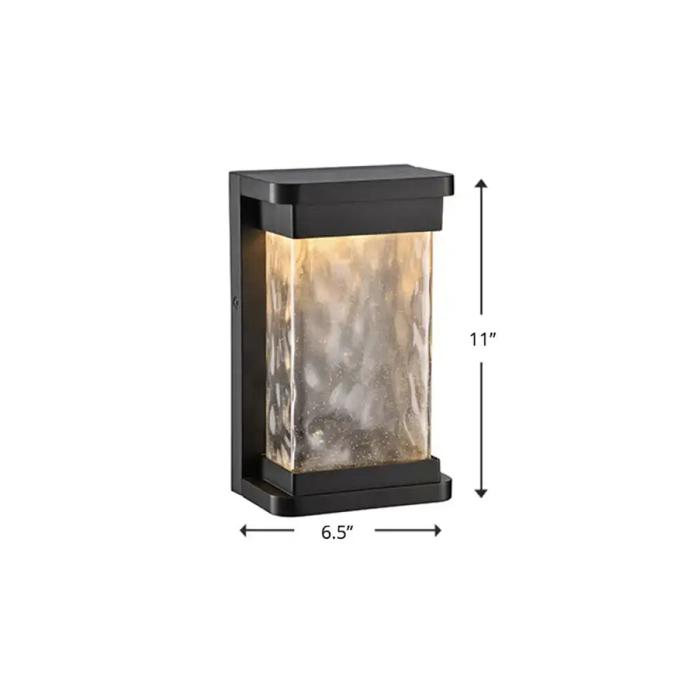 Black Rippled Glass Sconce