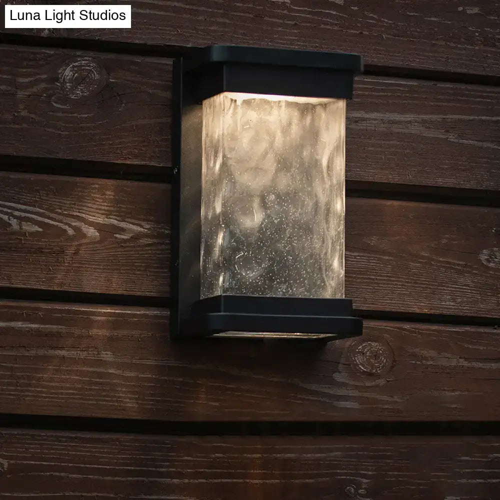Black Rippled Glass Sconce