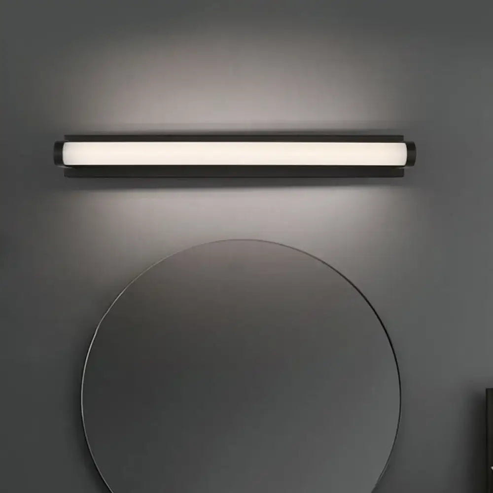 Black Tubular Vanity Sconce