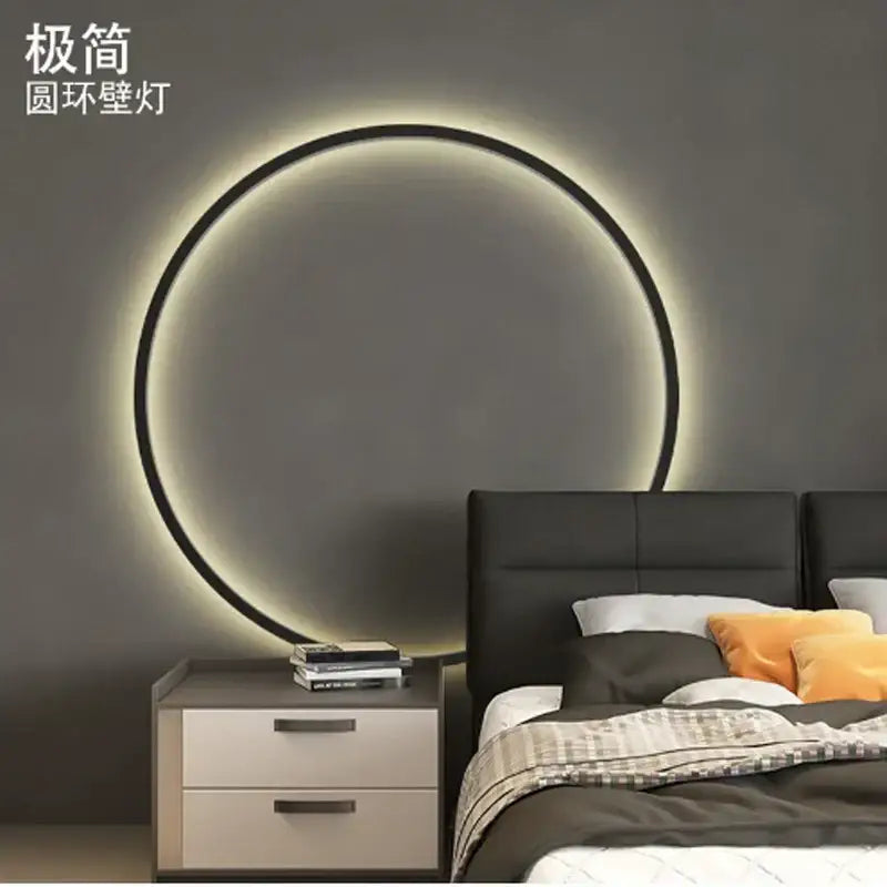 Black LED Ring Sconce