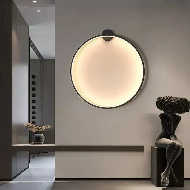 Black LED Ring Sconce