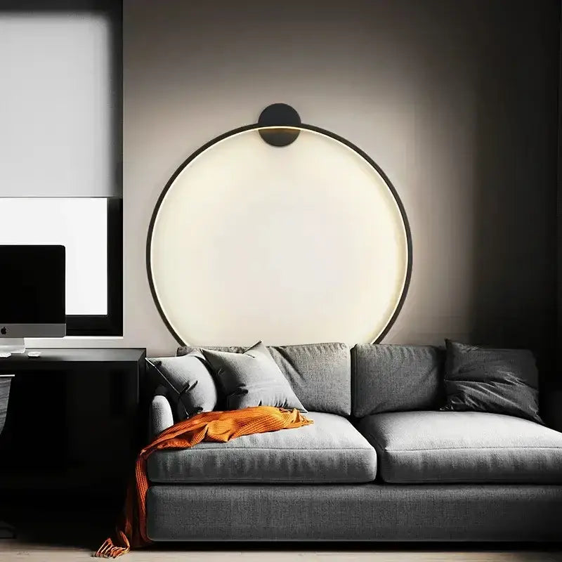 Black LED Ring Sconce