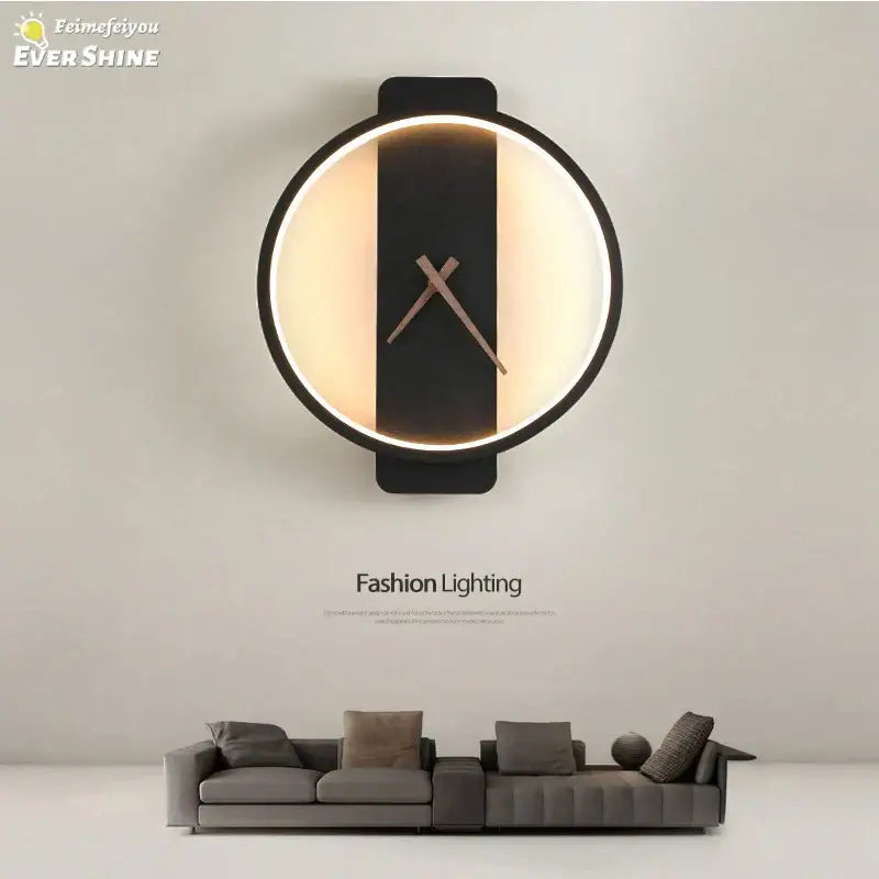 Black LED Clock Lamp