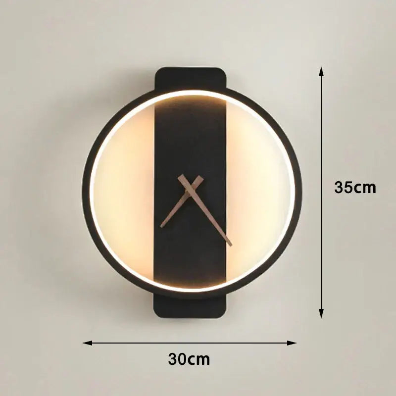 Black LED Clock Lamp