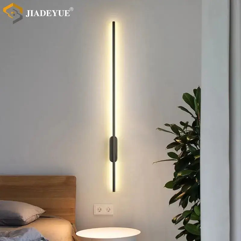Black Minimalist Wall Sconce 150cm Round Chassis