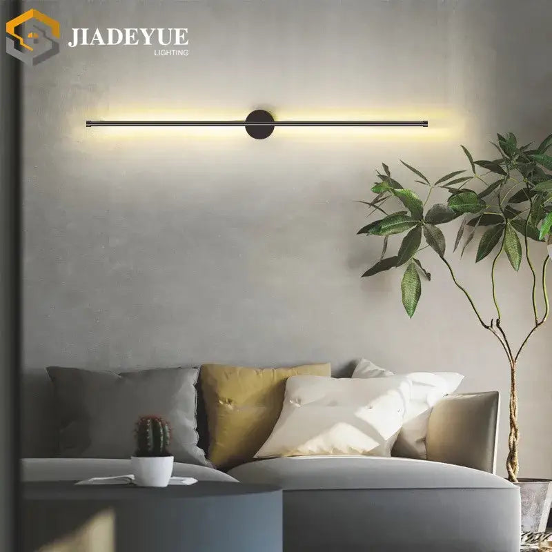 Black Minimalist Wall Sconce 150cm Round Chassis