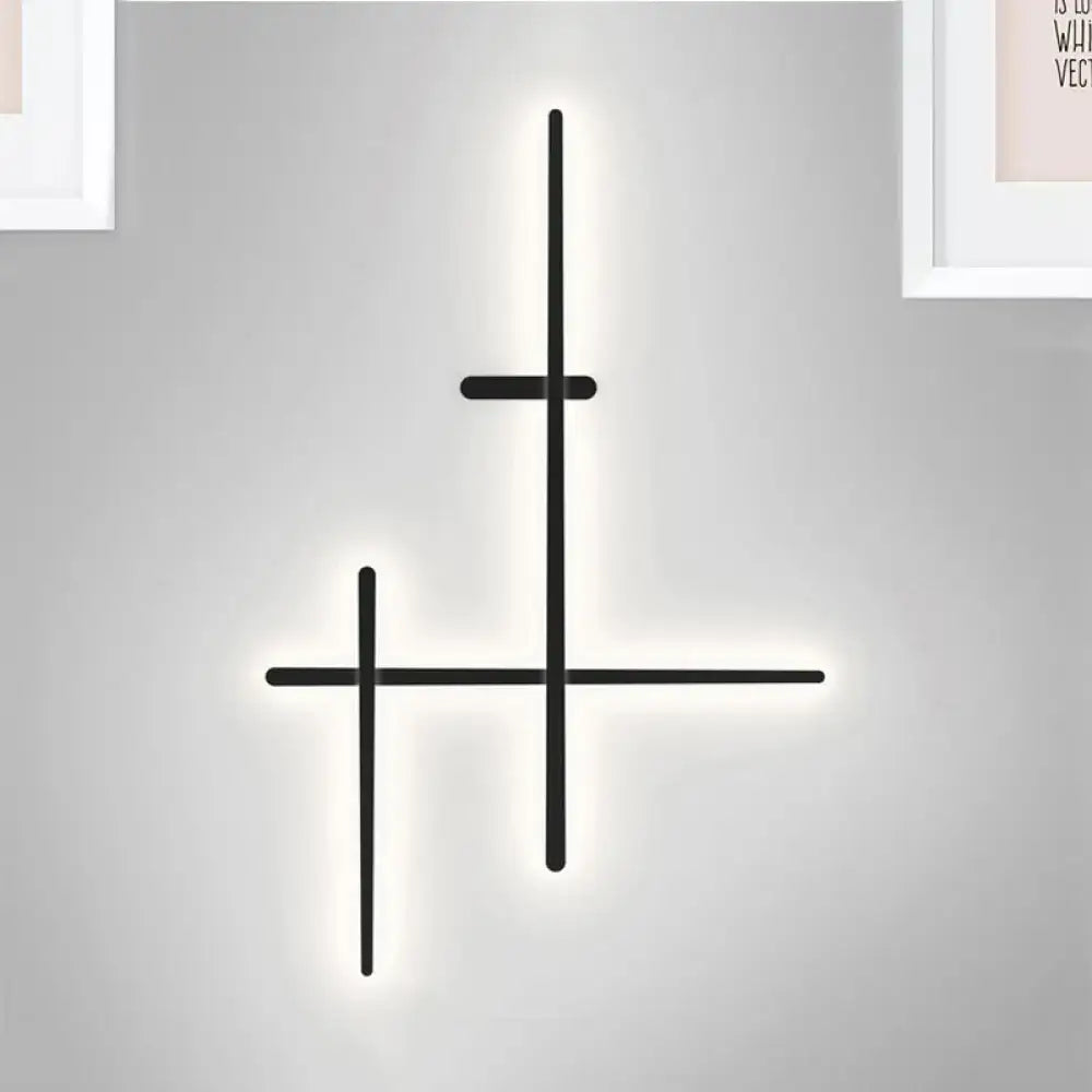 Black Crossed Lines Wall Light