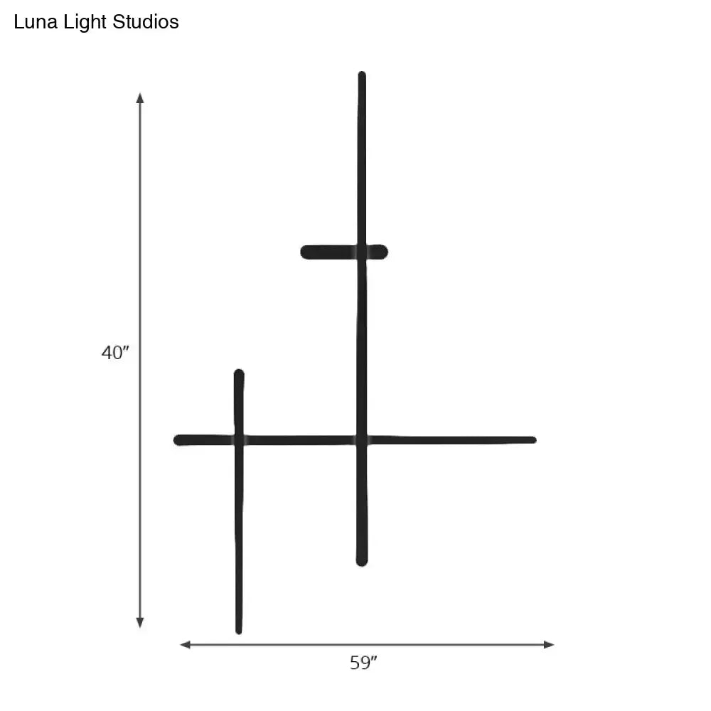 Black Crossed Lines Wall Light