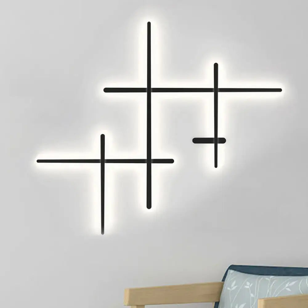 Black Crossed Lines Wall Light