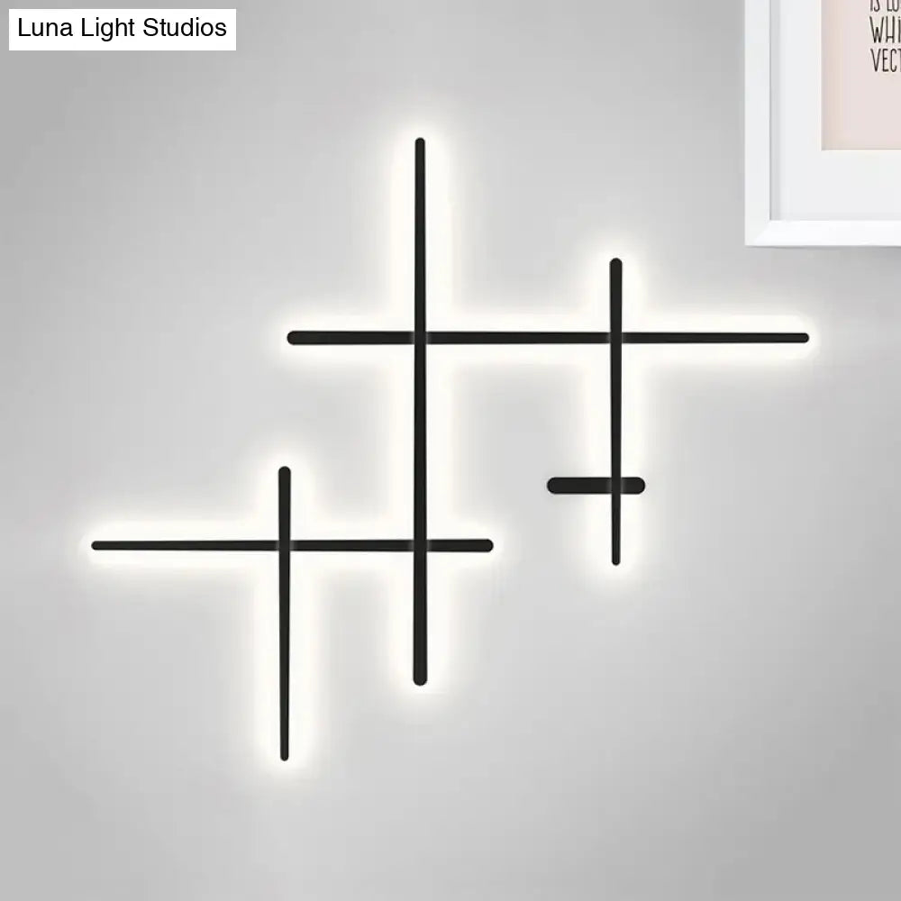 Black Crossed Lines Wall Light
