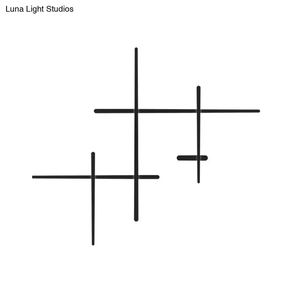 Black Crossed Lines Wall Light